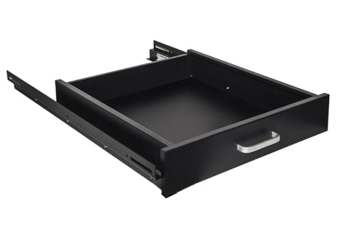 Connetto - Ausziehbare Schublade für Rackschränke 19" schwarz Tiefe 650 mm von Connetto