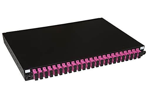Connetto - Glasfaserplatte 19" mit 24 SC-Duplex-Adaptern OM4 Tiefe 250 mm Farbe schwarz von Connetto
