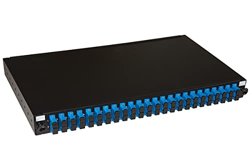 Connetto - Glasfaserplatte 19" mit 24 Singlemode sc Duplex Adapter Tiefe 250 mm mit installiertem Pigtail Farbe schwarz von Connetto