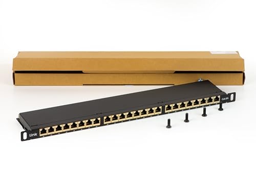 Connetto - Patchpanel mit 24 Anschlüssen der Kategorie 6a geschirmt 0,5 Laufwerke mit Kabelhalter von Connetto