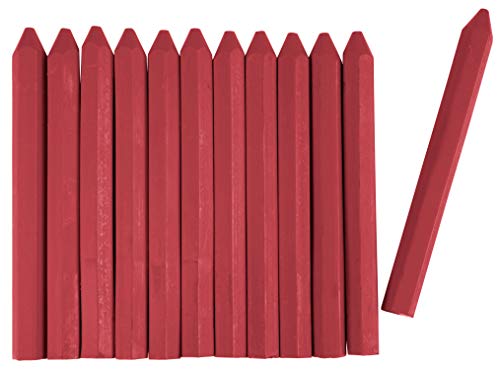 Connex Signierkreide rot - Ø 13 x 120 mm - Praktisches Set mit 12 Stück - Für Holz, Beton, Eisen, Textilien & Co. - Wetterfest & lichtecht - Sechskantform / Markierkreide / Forstkreide / COXT780562 von Connex