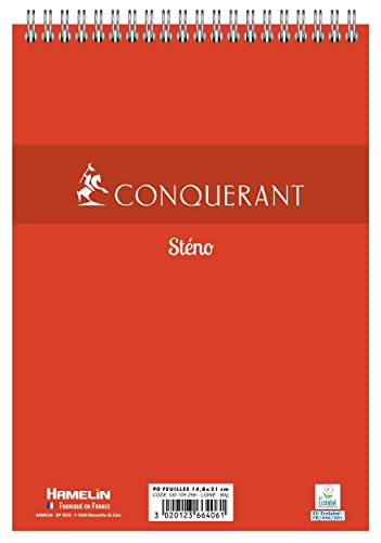 Conquérant 40 Notizblöcke, Stereo, A5, liniert, 7 mm, 180 Seiten, Einband, rote Karte von Conquérant