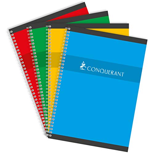 Conquerant 80 Hefte, 17 x 22 cm, kleine Karos, 5 mm, 100 Seiten, Einband, Einband, Karte, verschiedene Farben von Conquérant
