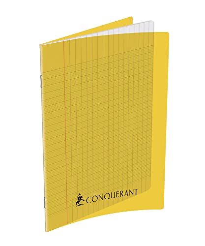 Conquérant Klassisches Notizbuch, 17 x 22 cm, große Karos, 192 Seiten, geheftet, Einband aus Polypropylen, Gelb von Conquérant