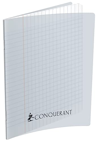 Conquérant Klassisches Notizbuch, 17 x 22 cm, große Karos, Seyès, 192 Seiten, geheftet, Einband aus Polypropylen, farblos von Conquérant