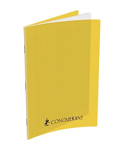Conqueror 400089820 Notizheft, A4, PP-Einband, 192 Seiten, große Karos, Seyès, Gelb von Conquérant