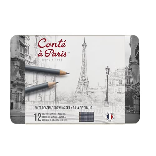 Conté a Paris 750404 Graphitstift in Künstlerqualität für kontrastreiches und flächiges Zeichnen, Schreiben und Skizzieren - 12er Set Graphitstift Conté a Paris 750404 Graphitstift in Künstlerqualität für kontrastreiches und flächiges Zeichnen, Schreiben und Skizzieren - 12er Set Graphitstift von Conté à Paris