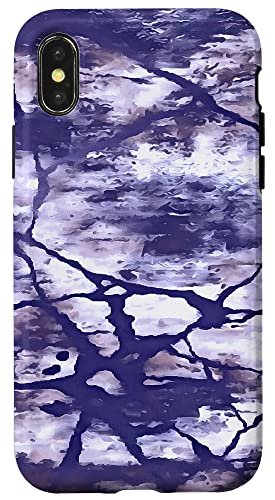Tintenblau auf weißem Streuflecken, abstrakte Kunst Hülle für iPhone X/XS Tintenblau auf weißem Streuflecken, abstrakte Kunst Hülle für iPhone X/XS von Contemporary Abstract Art Gifts And Tees by taiche