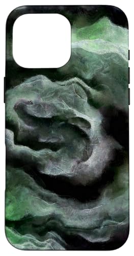 Tumultuous Tempest Grau und Grün Abstrakte Kunst Hülle für iPhone 16 Pro Max von Contemporary Abstract Art Gifts And Tees by taiche