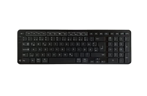 Contour Balance Keyboard | Tastatur kabellos mit USB Dongle| QWERTZ Layout | Super Flache Funktastatur | Nummernblock + Mediatasten | Für Zuhause und Arbeit | Für Windows und Mac von Contour