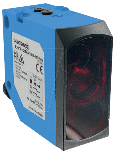 DTL C55PA TMS503 - Laser-Distanzmessung, 100 - 5000 mm, PNP/NPN + analog von Contrinex