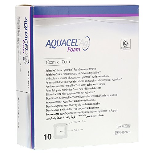AQUACEL Ag selbstklebend quadratisch, Schaumstoff, 10 x 10 cm von ConvaCare