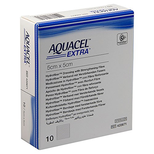 ConvaTec 3673282 AQUACEL Zusatzhydrofiber Wunden Verband, 5x5cm (Packung mit 10) von ConvaCare