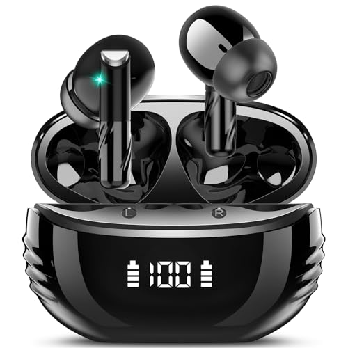 Conyat Bluetooth Kopfhörer, Kopfhörer Kabellos Bluetooth 5.4 mit HD Mikrofon, ENC Call Noise Cancelling Wireless Kopfhörer, 48H Tiefer Bass In Ear Kopfhörer, IP7 Wasserdicht Ohrhörer Schwarz von Conyat