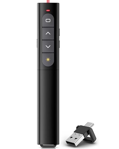 2 in 1 Presenter, USB und Typ-C Präsentation, Kabellos pointer für präsentationen mit Hyperlink und Volumen Kontrolle, powerpoint presenter für Window/Linux/PowerPoint 2 in 1 Presenter, USB und Typ-C Präsentation, Kabellos pointer für präsentationen mit Hyperlink und Volumen Kontrolle, powerpoint presenter für Window/Linux/PowerPoint von Coogamefly