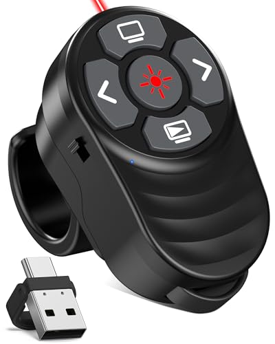 2-in-1 USB C Presentation Clicker, Wireless 2.4G Typ C und USB Empfänger Presenter Clicker, Pointer für Präsentationen Lautstärkeregelung für Windows XP/Linux/Android/PowerPoint/Keynote/Prezi/Google 2-in-1 USB C Presentation Clicker, Wireless 2.4G Typ C und USB Empfänger Presenter Clicker, Pointer für Präsentationen Lautstärkeregelung für Windows XP/Linux/Android/PowerPoint/Keynote/Prezi/Google von Coogamefly