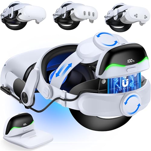 Coogamefly Elite Strap für Meta Quest 3/Quest 2 Headstrap Zubehör, magnetische Verbindung-13400 mAh Akku Komfortables VR Kopfband kompatibel mit Quest 3 Headstrap, Reduziert Gesichtsstress Coogamefly Elite Strap für Meta Quest 3/Quest 2 Headstrap Zubehör, magnetische Verbindung-13400 mAh Akku Komfortables VR Kopfband kompatibel mit Quest 3 Headstrap, Reduziert Gesichtsstress von Coogamefly