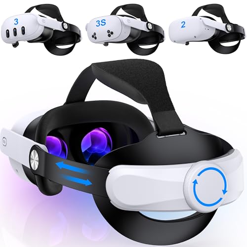 Leichtes Headstrap kompatibel mit Quest 3/3S/ Quest 2, Komfortables Magnetisches VR Stirnband für Meta Quest 3/2-Zubehör, Verstellbarer Bandersatz, Verbesserte Unterstützung und Komfort von Coogamefly