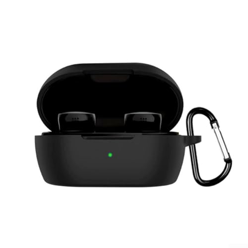 Schutzhülle aus Silikon für Bose QuietComfort Wireless Noise Cancelling Ohrhörer mit integriertem Schlüsselanhänger-Haken (schwarz) von CookiBlend