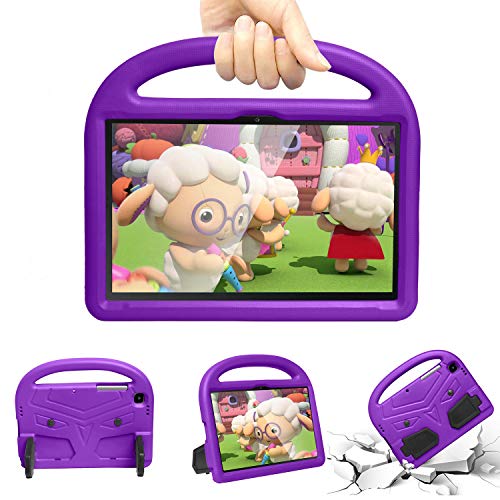 Cookk Schutzhülle für Samsung Galaxy Tab A7 10.4 2020 Hülle SM-T500/T505/T507, leicht, stoßfest, Griff, einzigartiger Ständer, Schutzhülle für Kinder SM-T500 10,4 Zoll Tablet 2020, Violett von Cookk