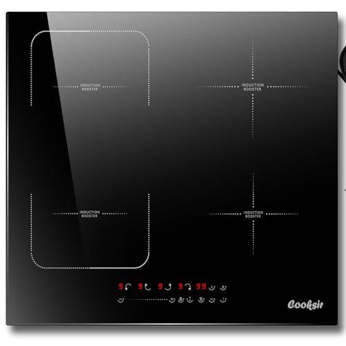 Cooksir Induction Hob 4 Zone with BS Plug and Flexible Zone, Electric Hob with White Glass Panel, Electric Induction Hob 4 Ring 2800W, Built-in Induction Hob 59cm, Safety Lock, Boost Cooksir Induction Hob 4 Zone with BS Plug and Flexible Zone, Electric Hob with White Glass Panel, Electric Induction Hob 4 Ring 2800W, Built-in Induction Hob 59cm, Safety Lock, Boost von Cooksir