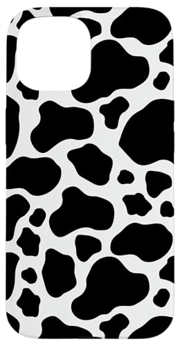 Hülle für iPhone 15 Schutzhülle, lustige schwarz-weiße Kuh-Handyhülle – Kuh-Print Handy von Cool Animal Print Phone Cases