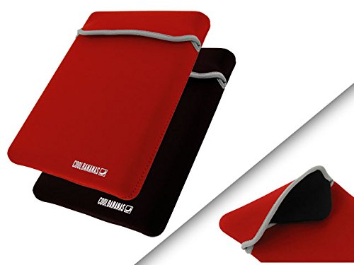 COOL BANANAS RainSuit Tasche für das Apple iPad 1,2,3 & 4 | Sleeve aus hochwertigem Neopren | passgenau | leicht zu reinigen | wasserabweisende Wendetasche | hoher Schutz | Hülle für iPad der ersten 4 Generationen | Farbe Rot / Schwarz von Cool Bananas