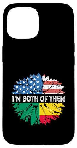 Benin Sonnenblume I'm Both Of Them USA Amerika Beninese Flagge Hülle für iPhone 15 Benin Sonnenblume I'm Both Of Them USA Amerika Beninese Flagge Hülle für iPhone 15 von Cool Beninese Roots Benin