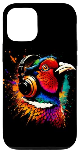 Hülle für iPhone 14 Coole Fasan-Kunst für Musikliebhaber, Weihnachten, Geburtstag von Cool Birds Enjoy Music Illustration Art Store