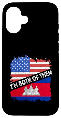 Kambodscha-Flagge USA Amerika I'm Both Of Them Cambodian Pride Hülle für iPhone 16 Kambodscha-Flagge USA Amerika I'm Both Of Them Cambodian Pride Hülle für iPhone 16 von Cool Cambodian Roots Cambodia