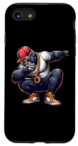 Hülle für iPhone SE (2020) / 7 / 8 Dabbing Gorilla Lustiger Gorilla Dab Dance Jungen Mädchen Kinder von Cool Dabbing Animals