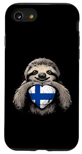 Finnland Flagge Faultier Herz Finnischer Stolz Finnische Wurzeln Finnland Hülle für iPhone SE (2020) / 7 / 8 von Cool Finnish Roots Finland