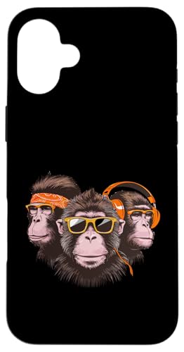 Coole Funky Monkeys mit Kopfhörern Hülle für iPhone 16 Plus Coole Funky Monkeys mit Kopfhörern Hülle für iPhone 16 Plus von Cool Funky Music Monkeys Hip