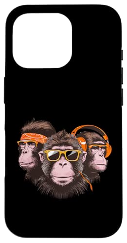 Coole Funky Monkeys mit Kopfhörern Hülle für iPhone 16 Pro Coole Funky Monkeys mit Kopfhörern Hülle für iPhone 16 Pro von Cool Funky Music Monkeys Hip