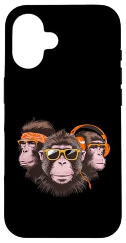 Coole Funky Monkeys mit Kopfhörern Hülle für iPhone 16 Coole Funky Monkeys mit Kopfhörern Hülle für iPhone 16 von Cool Funky Music Monkeys Hip