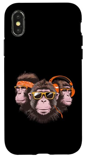 Coole Funky Monkeys mit Kopfhörern Hülle für iPhone X/XS Coole Funky Monkeys mit Kopfhörern Hülle für iPhone X/XS von Cool Funky Music Monkeys Hip
