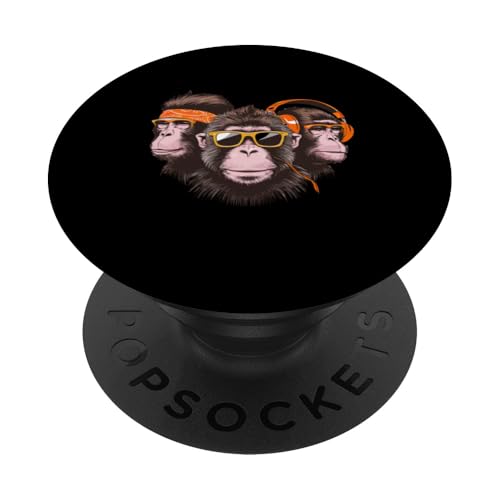Coole Funky Monkeys mit Kopfhörern PopSockets Klebender PopGrip Coole Funky Monkeys mit Kopfhörern PopSockets Klebender PopGrip von Cool Funky Music Monkeys Hip