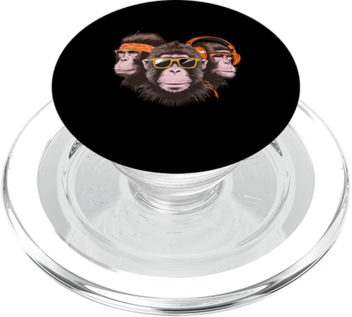 Coole Funky Monkeys mit Kopfhörern PopSockets PopGrip für MagSafe Coole Funky Monkeys mit Kopfhörern PopSockets PopGrip für MagSafe von Cool Funky Music Monkeys Hip