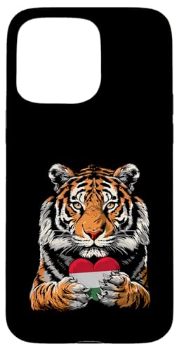 Ungarische Wurzeln Ungarn Tiger Herz Ungarische Flagge Hülle für iPhone 15 Pro Max von Cool Hungarian Roots Hungary