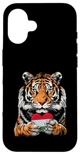 Ungarische Wurzeln Ungarn Tiger Herz Ungarische Flagge Hülle für iPhone 16 von Cool Hungarian Roots Hungary
