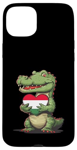 Ungarn Alligator Herz Ungarische Wurzeln Ungarische Flagge Hülle für iPhone 15 Plus von Cool Hungarian Roots Hungary