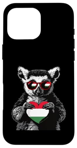 Ungarn Flagge Lemur Herz Ungarischer Stolz Ungarische Wurzeln Hülle für iPhone 16 Pro Max von Cool Hungarian Roots Hungary