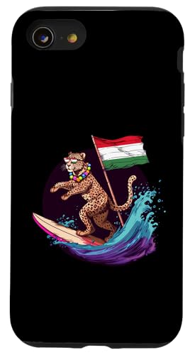 Ungarn Flagge Surfen Leopard Ungarischer Stolz Ungarische Wurzeln Hülle für iPhone SE (2020) / 7 / 8 von Cool Hungarian Roots Hungary