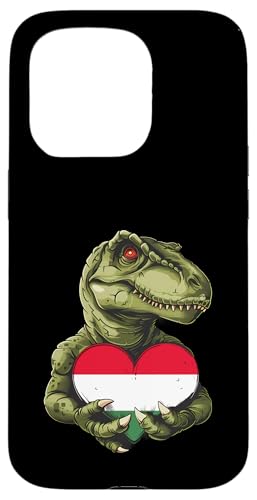 Ungarn Flagge T-Rex Herz Ungarischer Stolz Ungarische Wurzeln Hülle für iPhone 15 Pro von Cool Hungarian Roots Hungary