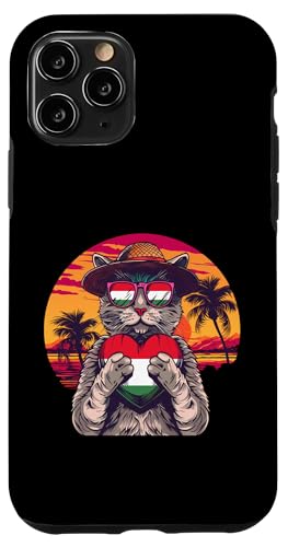 Ungarn Sonnenuntergang Katze Tropische ungarische Flagge Ungarische Wurzeln Hülle für iPhone 11 Pro von Cool Hungarian Roots Hungary
