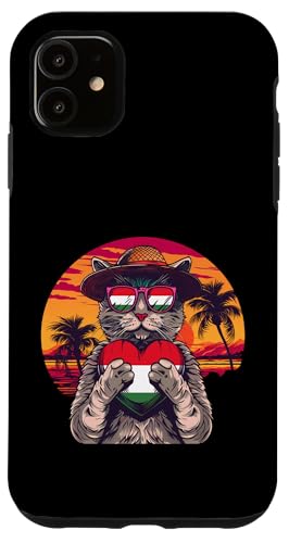 Ungarn Sonnenuntergang Katze Tropische ungarische Flagge Ungarische Wurzeln Hülle für iPhone 11 von Cool Hungarian Roots Hungary