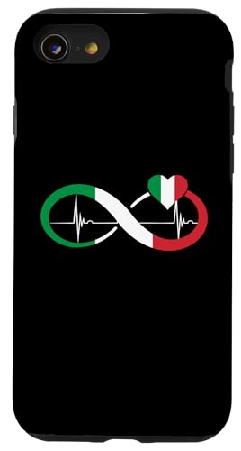 Italien Flagge Herzschlag EKG Puls Infinity Herz Italienische Wurzeln Hülle für iPhone SE (2020) / 7 / 8 von Cool Italian Roots Italy