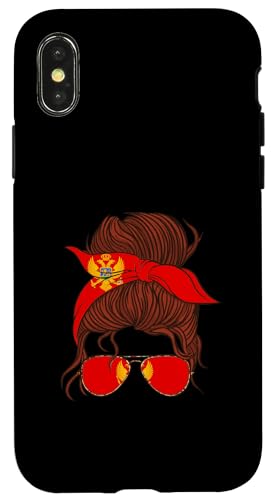 Montenegro Unordentlicher Haarknoten Montenegrinische Flagge Montenegrinischer Stolz Hülle für iPhone X/XS von Cool Montenegrin Roots Montenegro