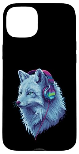 Arctic Wolf With Headphones Colorful Audio Vibe Design Hülle für iPhone 15 Plus Arctic Wolf With Headphones Colorful Audio Vibe Design Hülle für iPhone 15 Plus von Cool Music Lover Design With Headphones