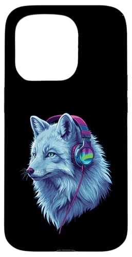 Arctic Wolf With Headphones Colorful Audio Vibe Design Hülle für iPhone 15 Pro Arctic Wolf With Headphones Colorful Audio Vibe Design Hülle für iPhone 15 Pro von Cool Music Lover Design With Headphones